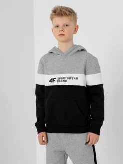 4F Hoodie Grijs/wit/zwart -Gstar Kleding Winkel 4f hoodie grijs wit zwart 2