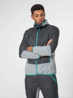 4F Tussenjas Grijs/antraciet/turquoise