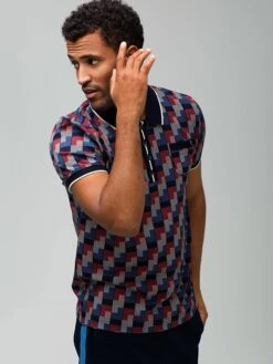 Poloshirt Blauw/rood -Gstar Kleding Winkel 4funkyflavours poloshirt blauw rood 3