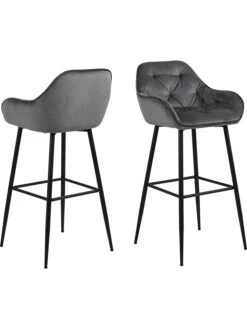 2-delige Set: Barkrukken "Brooke" Grijs - (B)52 X (H)104 X (D)53 Cm -Gstar Kleding Winkel ac design 2 delige set barkrukken brooke grijs b 52 x h 104 x d 53 cm 6