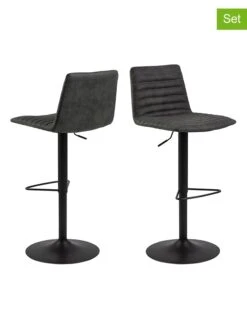 2-delige Set: Barkrukken "Kimmy" Zwart - (B)50 X (H)110 X (D)46 Cm