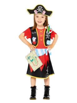 AMSCAN 2-delig Kostuum "Peppa Pig Piratin" Zwart/rood