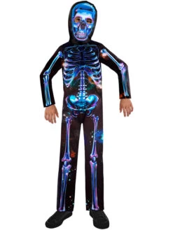 AMSCAN 2-delig Kostuum "Skelet" Neonblauw