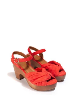 Leren Clogs "Mila" Rood -Gstar Kleding Winkel anaki leren clogs mila rood 1