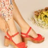 Leren Clogs "Mila" Rood -Gstar Kleding Winkel anaki leren clogs mila rood