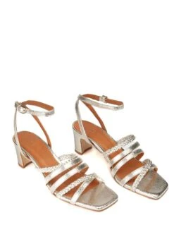 Leren Haksandalen "Adela" Zilverkleurig -Gstar Kleding Winkel anaki leren haksandalen adela zilverkleurig 1