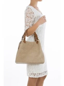 Leren Handtas "Fosdinovo" Beige - (B)37 X (H)15 X (D)45 Cm -Gstar Kleding Winkel anna morellini leren handtas fosdinovo beige b 37 x h 15 x d 45 cm 5