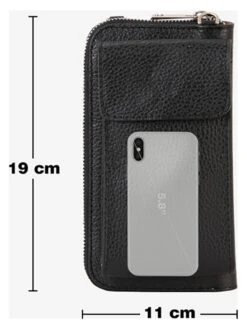 Leren Portemonnee "Cerca" Zwart - (B)11 X (H)19 X (D)4 Cm -Gstar Kleding Winkel anna morellini leren portemonnee cerca zwart b 11 x h 19 x d 4 cm 6