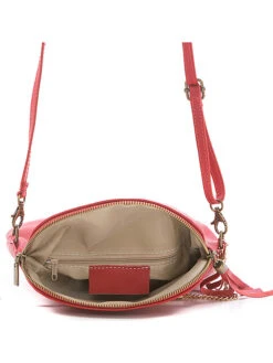 Leren Schoudertas "Alice" Rood - (B)22 X (H)18 X (D)2 Cm -Gstar Kleding Winkel anna morellini leren schoudertas alice rood b 22 x h 18 x d 2 cm 3