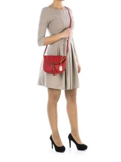 Leren Schoudertas "Alice" Rood - (B)22 X (H)18 X (D)2 Cm -Gstar Kleding Winkel anna morellini leren schoudertas alice rood b 22 x h 18 x d 2 cm 4