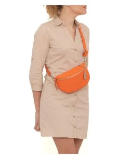 Leren Schoudertas "Berenice" Oranje - (B)25 X (H)14 X (D)1 Cm -Gstar Kleding Winkel anna morellini leren schoudertas berenice oranje b 25 x h 14 x d 1 cm 3