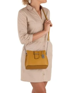 Leren Schoudertas "Ciosa" Okergeel - (B)22 X (H)17 X (D)10 Cm -Gstar Kleding Winkel anna morellini leren schoudertas ciosa okergeel b 22 x h 17 x d 10 cm 4