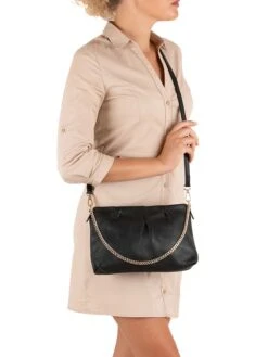 Leren Schoudertas "Corato" Zwart - (B)28 X (H)19 X (D)6 Cm -Gstar Kleding Winkel anna morellini leren schoudertas corato zwart b 28 x h 19 x d 6 cm 4