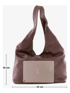 Leren Schoudertas Donkerbruin - (B)33 X (H)32 X (D)16 Cm -Gstar Kleding Winkel anna morellini leren schoudertas donkerbruin b 33 x h 32 x d 16 cm 4