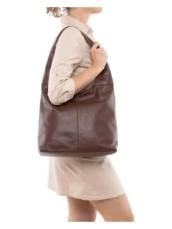 Leren Schoudertas Donkerbruin - (B)33 X (H)32 X (D)16 Cm -Gstar Kleding Winkel anna morellini leren schoudertas donkerbruin b 33 x h 32 x d 16 cm 5