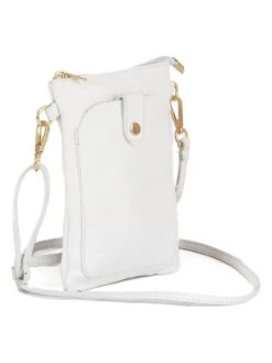 Leren Schoudertas "Erica" Wit - (B)14 X (H)21 X (D)1 Cm -Gstar Kleding Winkel anna morellini leren schoudertas erica wit b 14 x h 21 x d 1 cm 2