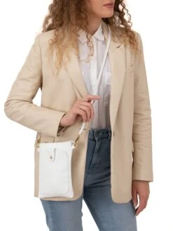 Leren Schoudertas "Erica" Wit - (B)14 X (H)21 X (D)1 Cm -Gstar Kleding Winkel anna morellini leren schoudertas erica wit b 14 x h 21 x d 1 cm 5