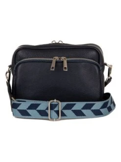 Leren Schoudertas "Erminia" Donkerblauw - (B)22 X (H)17 X (D)9 Cm -Gstar Kleding Winkel anna morellini leren schoudertas erminia donkerblauw b 22 x h 17 x d 9 cm 1