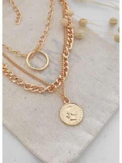 Vergulde Ketting Met Hanger - (L)45 Cm