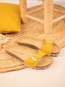 Leren Slippers Geel -Gstar Kleding Winkel babunkers family leren slippers geel 3