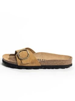 Leren Slippers "Zephyr" Camelkleurig -Gstar Kleding Winkel backsun leren slippers zephyr camelkleurig 1