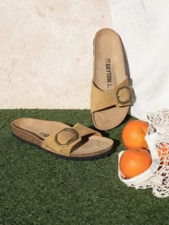 Leren Slippers "Zephyr" Camelkleurig -Gstar Kleding Winkel backsun leren slippers zephyr camelkleurig 6