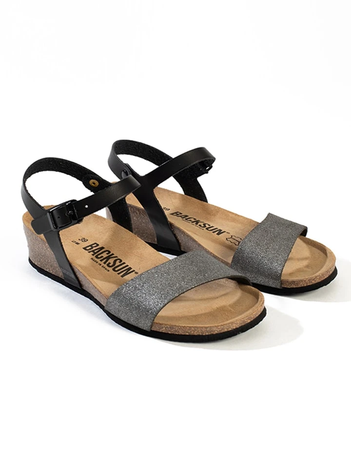 Sleehaksandalen "Calabria" Zwart/zilverkleurig 3 Sleehaksandalen "Calabria" Zwart/zilverkleurig