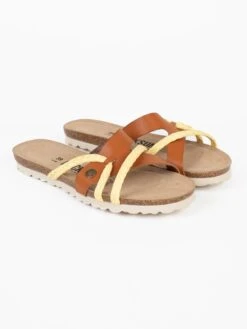 Slippers "Tory" Lichtbruin/geel -Gstar Kleding Winkel backsun slippers tory lichtbruin geel 1