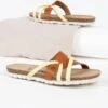 Slippers "Tory" Lichtbruin/geel -Gstar Kleding Winkel backsun slippers tory lichtbruin geel