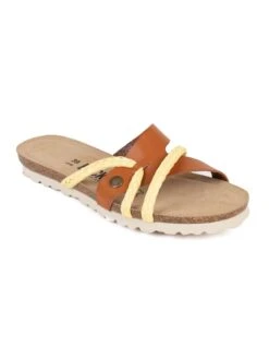Slippers "Tory" Lichtbruin/geel -Gstar Kleding Winkel backsun slippers tory lichtbruin geel 2