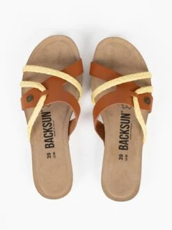 Slippers "Tory" Lichtbruin/geel -Gstar Kleding Winkel backsun slippers tory lichtbruin geel 6