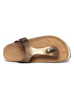 Teenslippers "Alghero" Goudkleurig -Gstar Kleding Winkel backsun teenslippers alghero goudkleurig 1