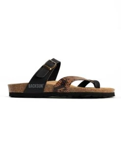 Teenslippers "Barcelone" Zwart/bruin -Gstar Kleding Winkel backsun teenslippers barcelone zwart bruin 1