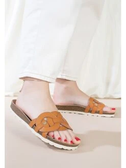 Leren Slippers "Topaze" Lichtbruin -Gstar Kleding Winkel bayton leren slippers topaze lichtbruin 5