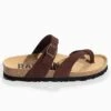 Leren Teenslippers "Diane" Bruin