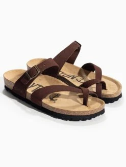 Leren Teenslippers "Diane" Bruin -Gstar Kleding Winkel bayton leren teenslippers diane bruin 2
