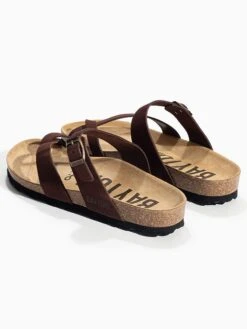 Leren Teenslippers "Diane" Bruin -Gstar Kleding Winkel bayton leren teenslippers diane bruin 3