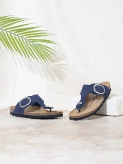 Leren Teenslippers "Mercure" Donkerblauw -Gstar Kleding Winkel bayton leren teenslippers mercure donkerblauw 4