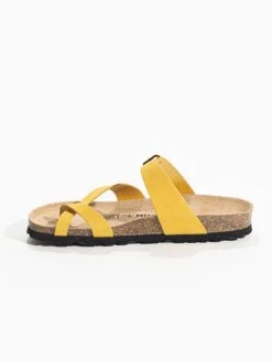 Leren Teenslippers "Triade" Geel -Gstar Kleding Winkel bayton leren teenslippers triade geel 1