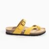 Leren Teenslippers "Triade" Geel