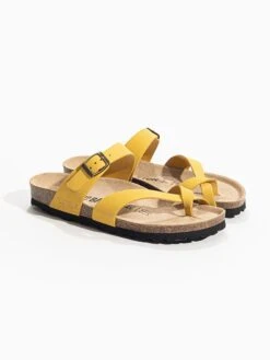 Leren Teenslippers "Triade" Geel -Gstar Kleding Winkel bayton leren teenslippers triade geel 2