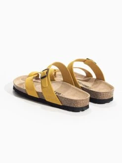 Leren Teenslippers "Triade" Geel -Gstar Kleding Winkel bayton leren teenslippers triade geel 3