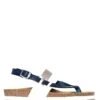 Sandalen "Lajas" Zilverkleurig/donkerblauw/wit