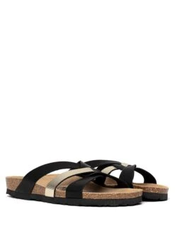 Slippers "Santander" Goudkleurig/zwart -Gstar Kleding Winkel bayton slippers santander goudkleurig zwart 4