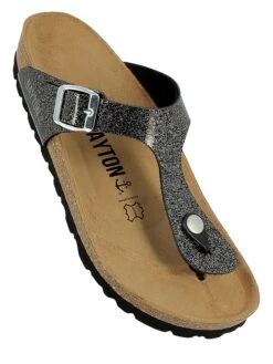 Teenslippers "Mercure" Zwart/wit -Gstar Kleding Winkel bayton teenslippers mercure zwart wit 1