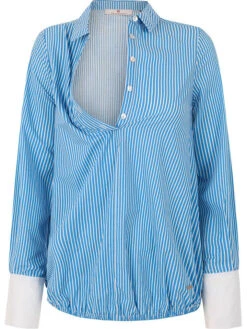 Voedingsblouse Blauw/wit -Gstar Kleding Winkel bellybutton voedingsblouse blauw wit 2