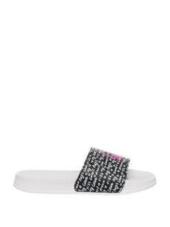 Benetton Slippers Wit/zwart -Gstar Kleding Winkel benetton slippers wit zwart 1