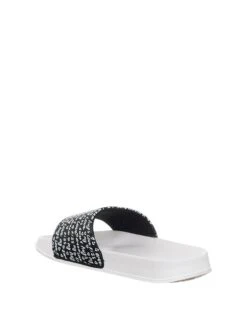 Benetton Slippers Wit/zwart -Gstar Kleding Winkel benetton slippers wit zwart 2