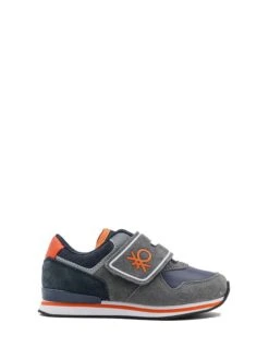 Benetton Sneakers Grijs/donkerblauw/oranje