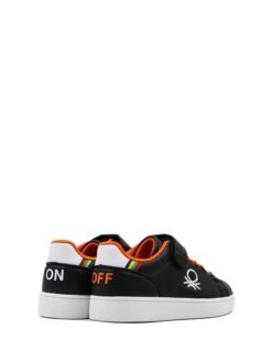 Benetton Sneakers Zwart/oranje/wit -Gstar Kleding Winkel benetton sneakers zwart oranje wit 2